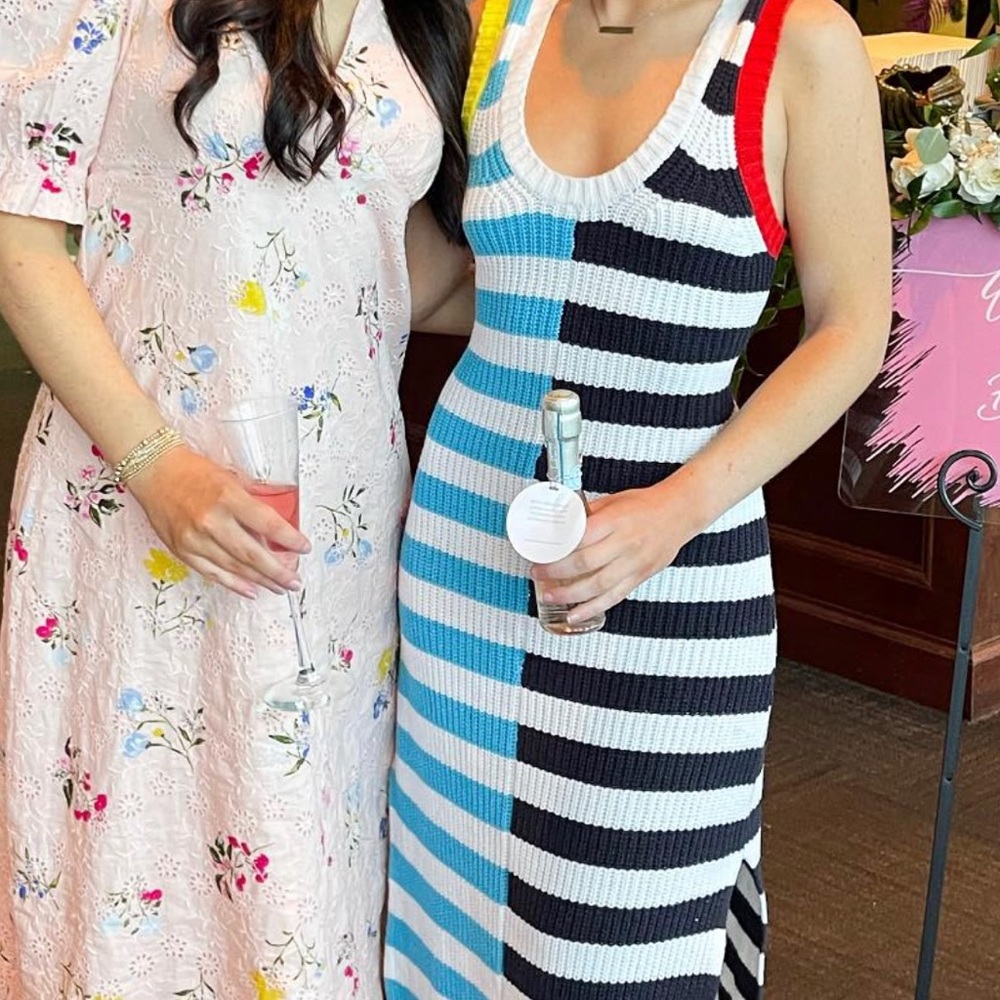 Striped Knit Sleeveless Dress